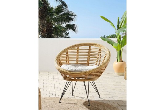 Utelenestol Carman Natur/Sort/Beige Utelenestol Carman Natur/Sort/Beige