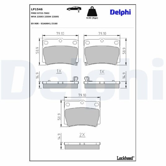 Bremseklosser DELPHI LP1546