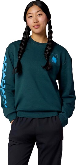 Marmot Women"s Mountain Geo Crew Sweatshirt Water Cave L