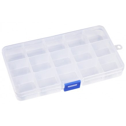 Diverse Svartiment Boks Plast Transparent 17,5x10x2,2cm 15 rom