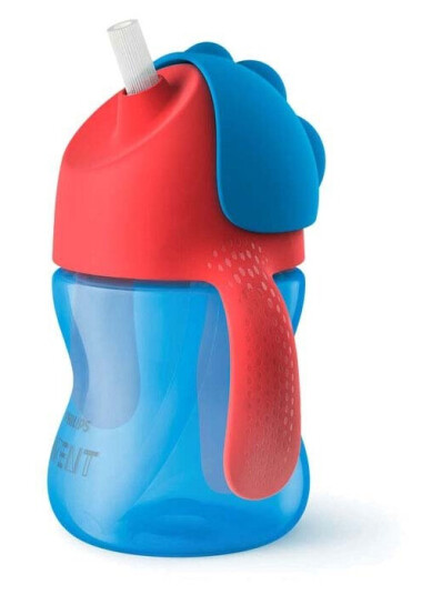 Drikkeflaske med sugerør Avent 200 ml Rød/blå 9 mnd+
