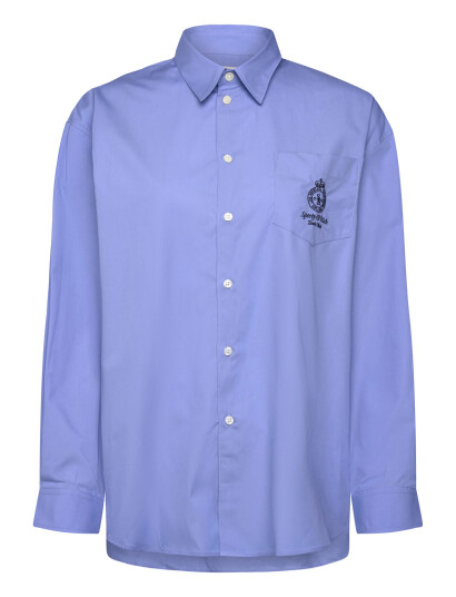 Sporty & Rich Crown Tennis Oversized Shirt Blue S Sporty & Rich Crown Tennis Oversized Shirt Blue S