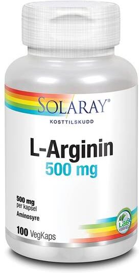 Solaray L-Arginin 500 Mg 100 Kapsler Solaray L-Arginin 500 Mg 100 Kapsler
