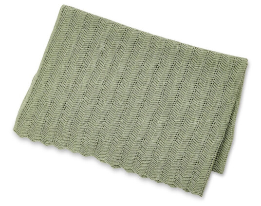 Smallstuff Baby Blanket Fish Bone Knit Soft Green