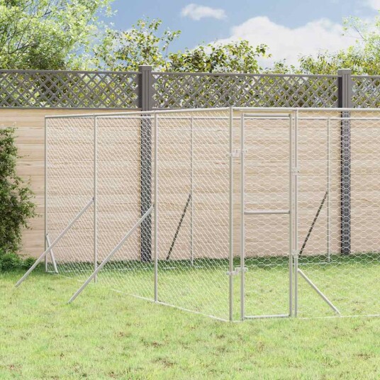 Vidaxl Utendørs Hundekennel Sølv 6X6X2 M Galvanisert Stål
