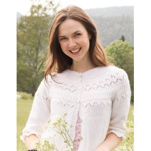 Mountain Frill Cardigan by DROPS Design Cardigan Strikkeoppskrift st Small