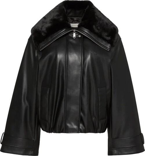 Calvin Klein Jeans Faux Leather Short Filled Bomber Black L