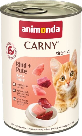 Animonda Carny Våtfôr Kitten & Kalkun Okse 12 X 400 G
