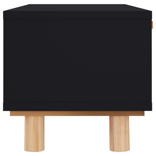 vidaXL Salongbord svart 80x40x30 cm konstruert tre og heltre furu vidaXL Salongbord svart 80x40x30 cm konstruert tre og heltre furu