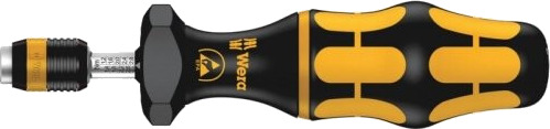 Wera Series 7400 Kraftform Esd Justerbar Skrutrekker (0,1-3,0 Nm) Med Rapidaptor Hurtigskifte, 37 Mm, 37 Mm, Svart, Gul
