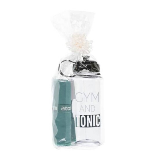 Gym and tonic gavesett - Drikkeflaske og grønt håndkle