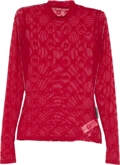 Marine Serre Dame Topper Rød M, Marine Serre Dame Topper Rød M,