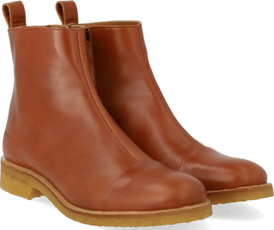 ANGULUS Booties Flat With Zipper Brown 36