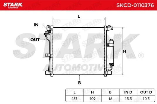 Kondensator klimaanlegg STARK SKCD 0110376 Kondensator klimaanlegg STARK SKCD 0110376