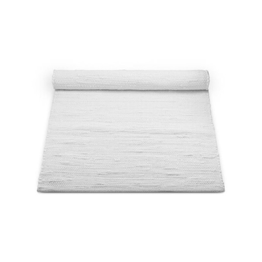 Rug Solid Bomullsteppe Hvit 65x135 cm