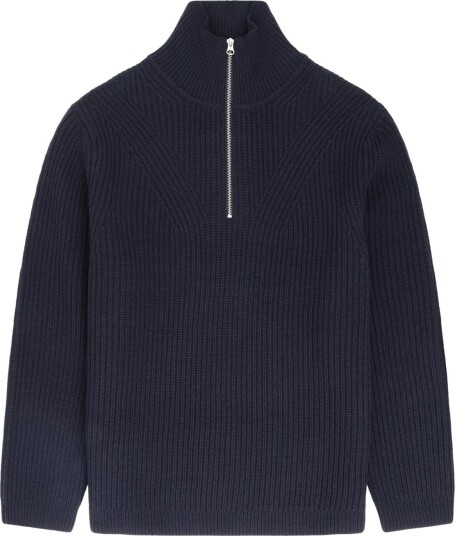Garment Project Half Zip Wool Knit Navy NAVY L Garment Project Half Zip Wool Knit Navy NAVY L