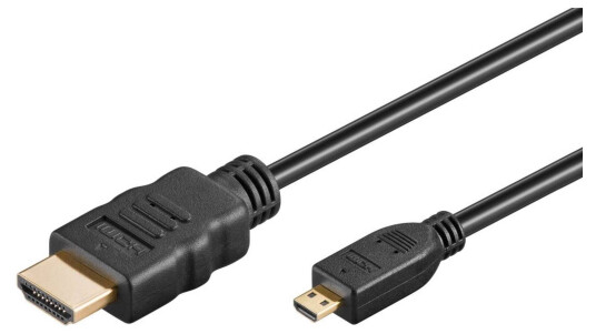 Goobay 1,5m Micro HDMI til HDMI Kabel 4K 60Hz Svart