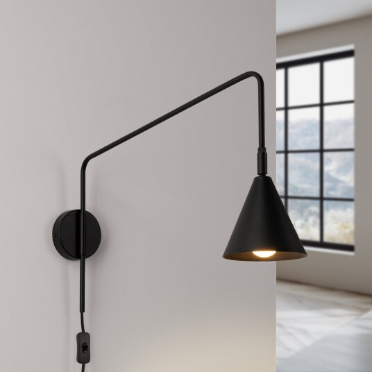 Vegglampe SOLLUX LIGHTING LYS Svart Stue Metall Skandinavisk 14 30 Svart