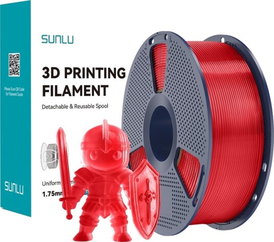 Sunlu Pla+ Filament (Transparent Rød)
