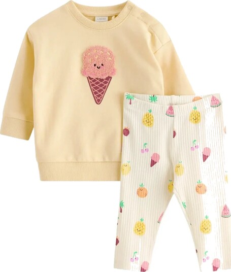 Lindex Set With Sweatshirt And Leggings   Yellow   62