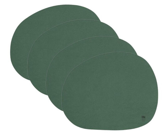 RAW Buffalo placemat Recycled leather 4 pc Green 15669