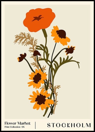 Flower Market. Stockholm Plakat Plakat / 21x30cm