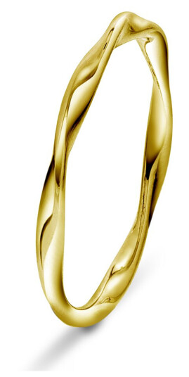 Pan Jewelry, Bølge ring i 925 forgylt sølv, størrelse 50