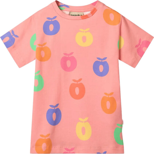 Småfolk T Shirt With Apples Coral 122 128