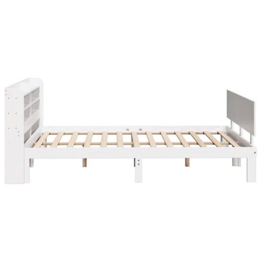 Sengeramme med hodegavl hvit 135x190 cm heltre furu 3306818 Sengeramme med hodegavl hvit 135x190 cm heltre furu 3306818