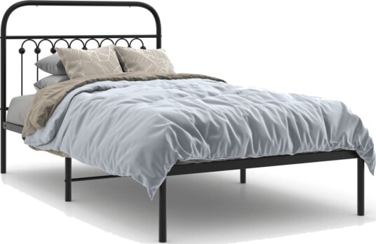  Sengeramme i metall med hodegavl svart 100x190 cm 8721102644832