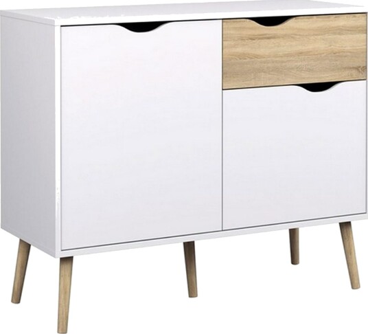 Delta Skjenk 99 cm - Hvit/Eik Delta Skjenk 99 cm - Hvit/Eik