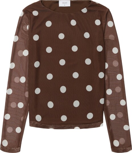 Grunt Genser - Mesh - GrHali - Brown - Grunt - 10 år (140) - Genser Brun Hvit