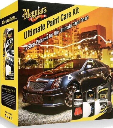 Meguiar's Ultimate Paint Care Kit - Inkl. rengjøringsmidler og påføringskluter