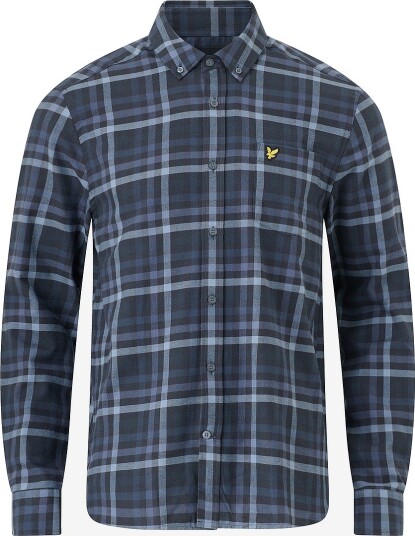 Lyle & Scott - Flanellskjorte Tonal Check Shirt - Blå