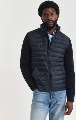 GANT Mixed Media Hybrid Jacket Evening Blue