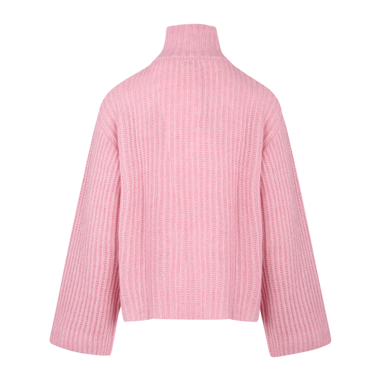 Majken Cardigan Pink XS Zip wool cardigan