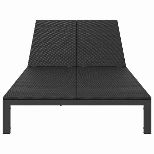 Solseng 1 person Svart 206 x 62.5 x 74 cm polyrotting Solseng 1 person Svart 206 x 62.5 x 74 cm polyrotting