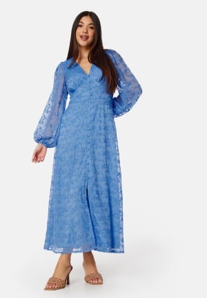Bubbleroom Occasion Chiffon lace dress Blue 34