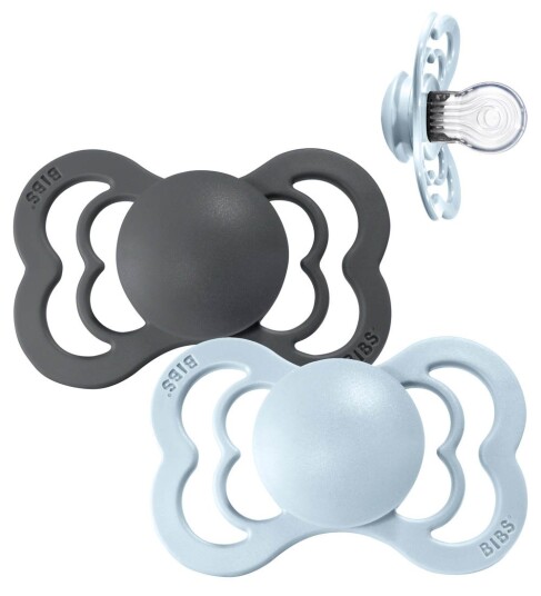 Bibs 2 Pack Supreme Silikon Smokker Iron/baby Blå