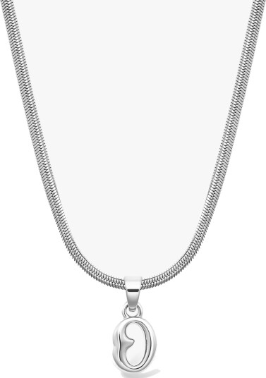 Who Is She Bone Letter Necklace Silver Sølv ONE SIZE