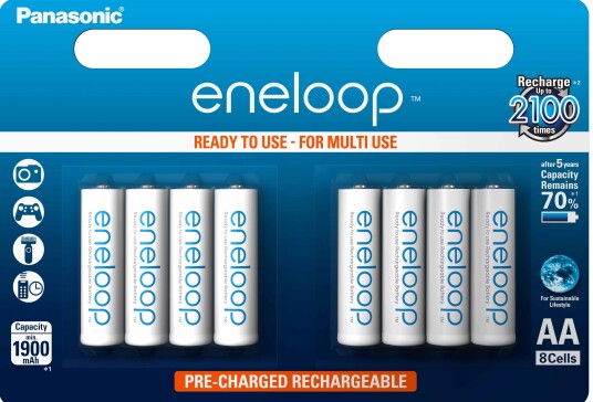 Panasonic Eneloop AA Oppladbare Batterier 8pk 1900 mAh