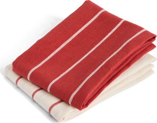 HAY Outdoor Market kjøkkenhåndkle Beige red 2 pakning