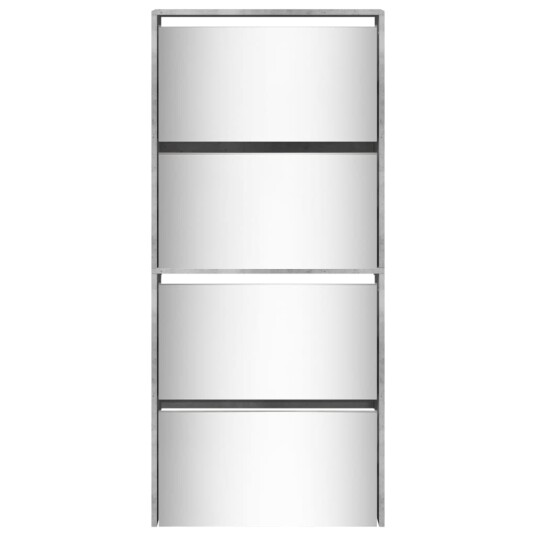 Skoskap med speil 4 lag betonggrå 63x17x134 cm 8721012989153 Skoskap med speil 4 lag betonggrå 63x17x134 cm 8721012989153