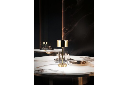 Trio Lighting Bordlampe Jeff Polert messing