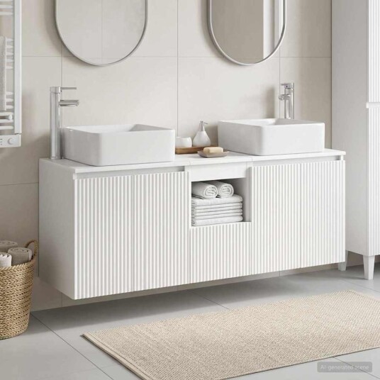 vidaXL Baderomsskapsett 3 stk. Hvit 53 x 35 x 63 cm Konstruert tre