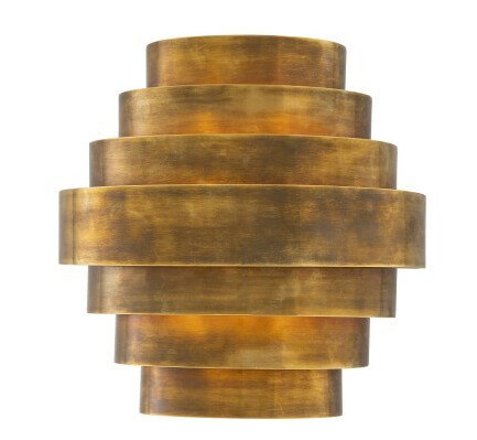 Rizzi vegglampe vintage brass dobbelt