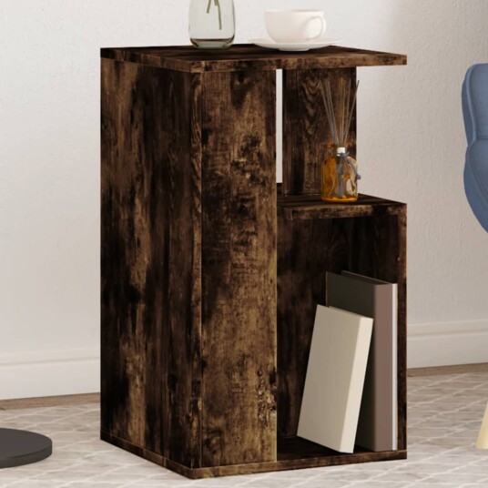 Sidebord røkt eik 35x35x60 cm konstruert tre 840741