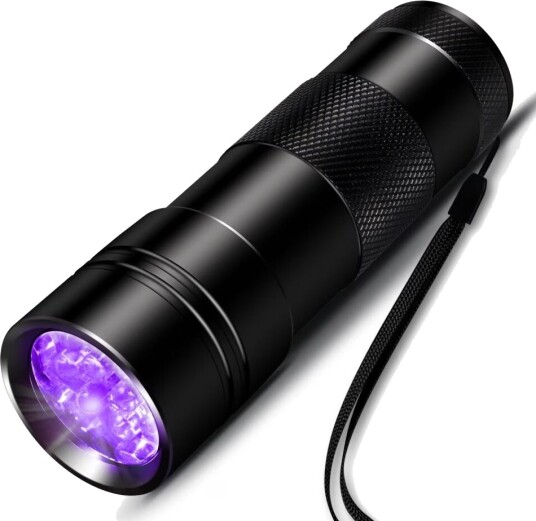 INF UV-lommelykt med 12 lysdioder 395 nm Sort INF UV-lommelykt med 12 lysdioder 395 nm Sort