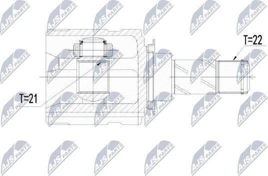 Nty Drivknute drivaksel NTY NPW PL 064