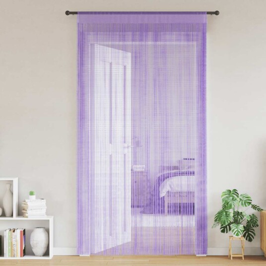 Trådgardiner 2 stk lilla 140x250 cm 8721158550644